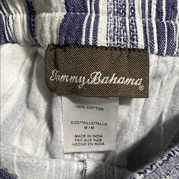 Tommy Bahama Striped Casual Drawstring Pants - Blue & White Size M - Picture 7 of 7